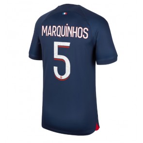 Lacne Muži Futbalové dres Paris Saint-Germain Marquinhos #5 2023-24 Krátky Rukáv - Domáci